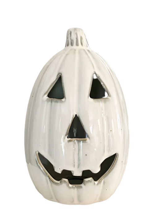 Ceramic White Jack o Lantern