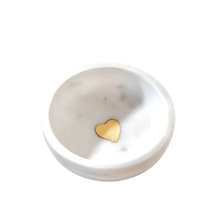 Marble Tray with Gold Heart