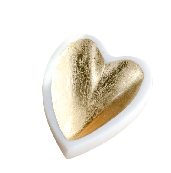 Gold Foil Marble Heart Tray