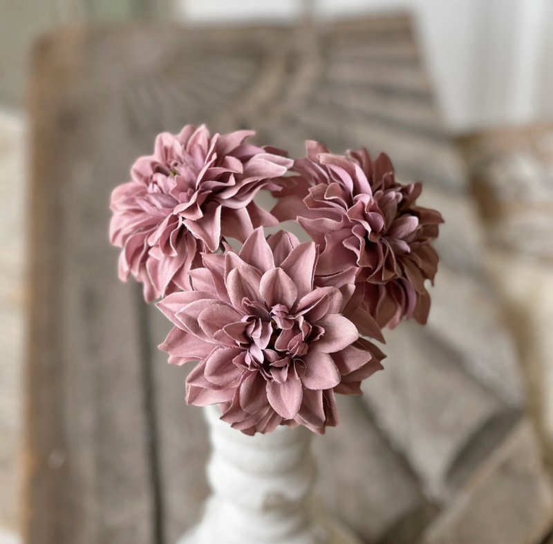 Damask Faux Dahlia Bunch