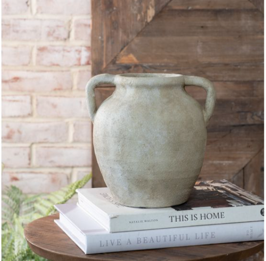 Natural Wash 2 Handle Jug Vase