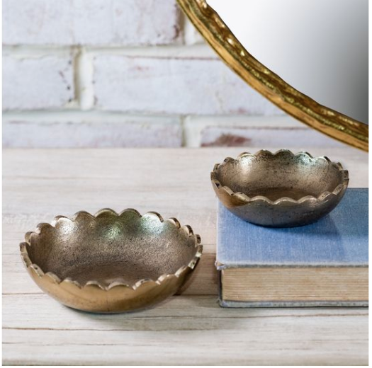 Gold Scalloped Bowl