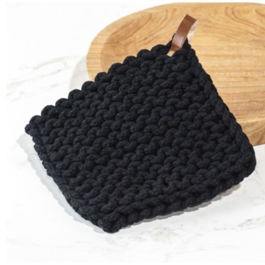 Black Knit Pot Holder