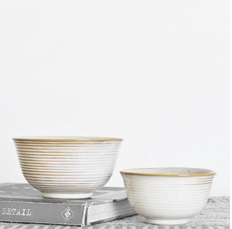 White Stripe Bowl