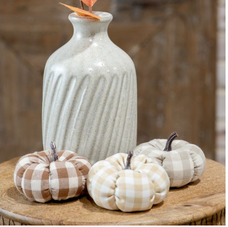 Mini Plaid Pumpkins