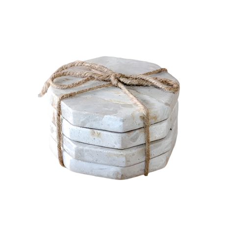 Beige Marble Octagon Coasters