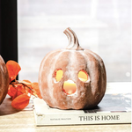 Terracotta Ghost Face Pumpkin