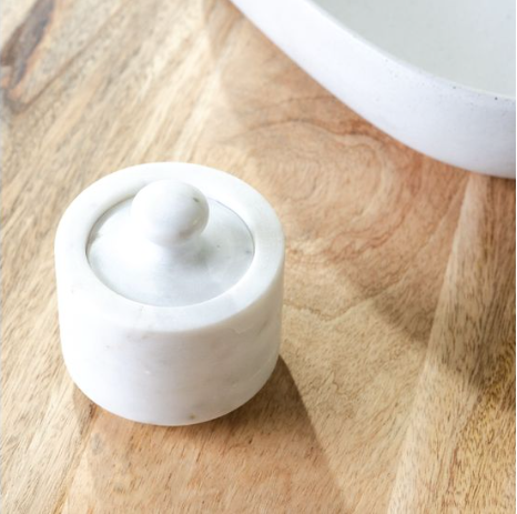 White Marble Pinch Jar