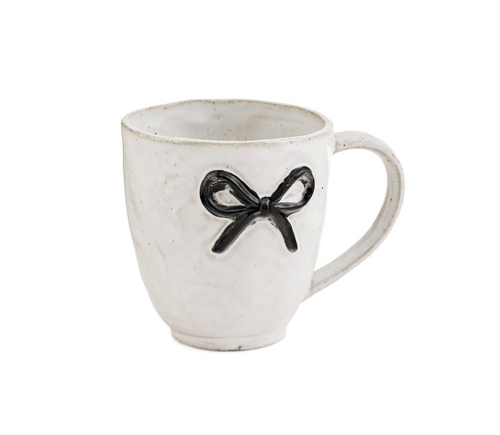 Black Bow Stoneware Mug