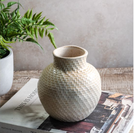 Cream Ball Vase