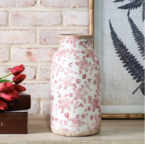 Tall Red Heritage Vase