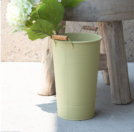 Green French Flower Bucket