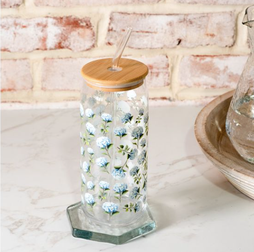 Hydrangea Glass Cup