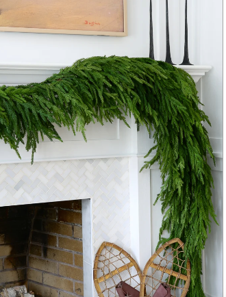 Fresh Touch Thick Norfolk Pine Garland 6.5ft