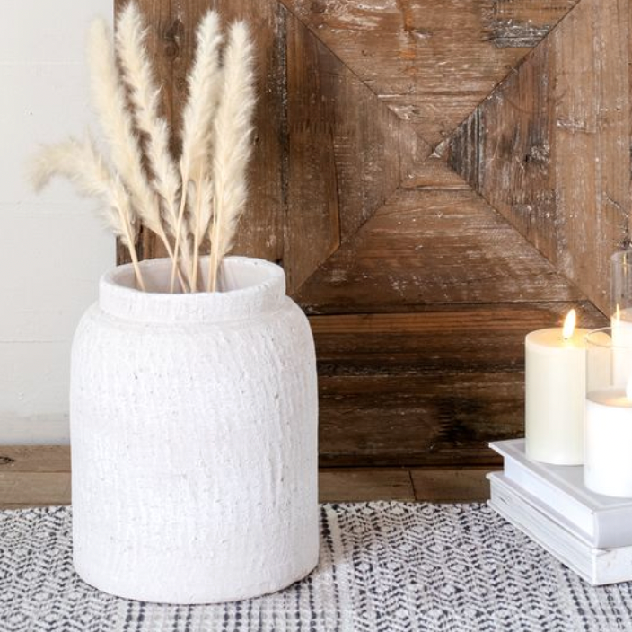 Textured White Vase