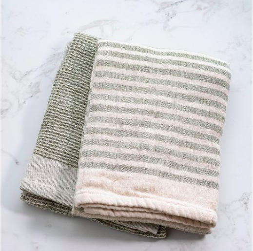 Stripe Waffle Towels