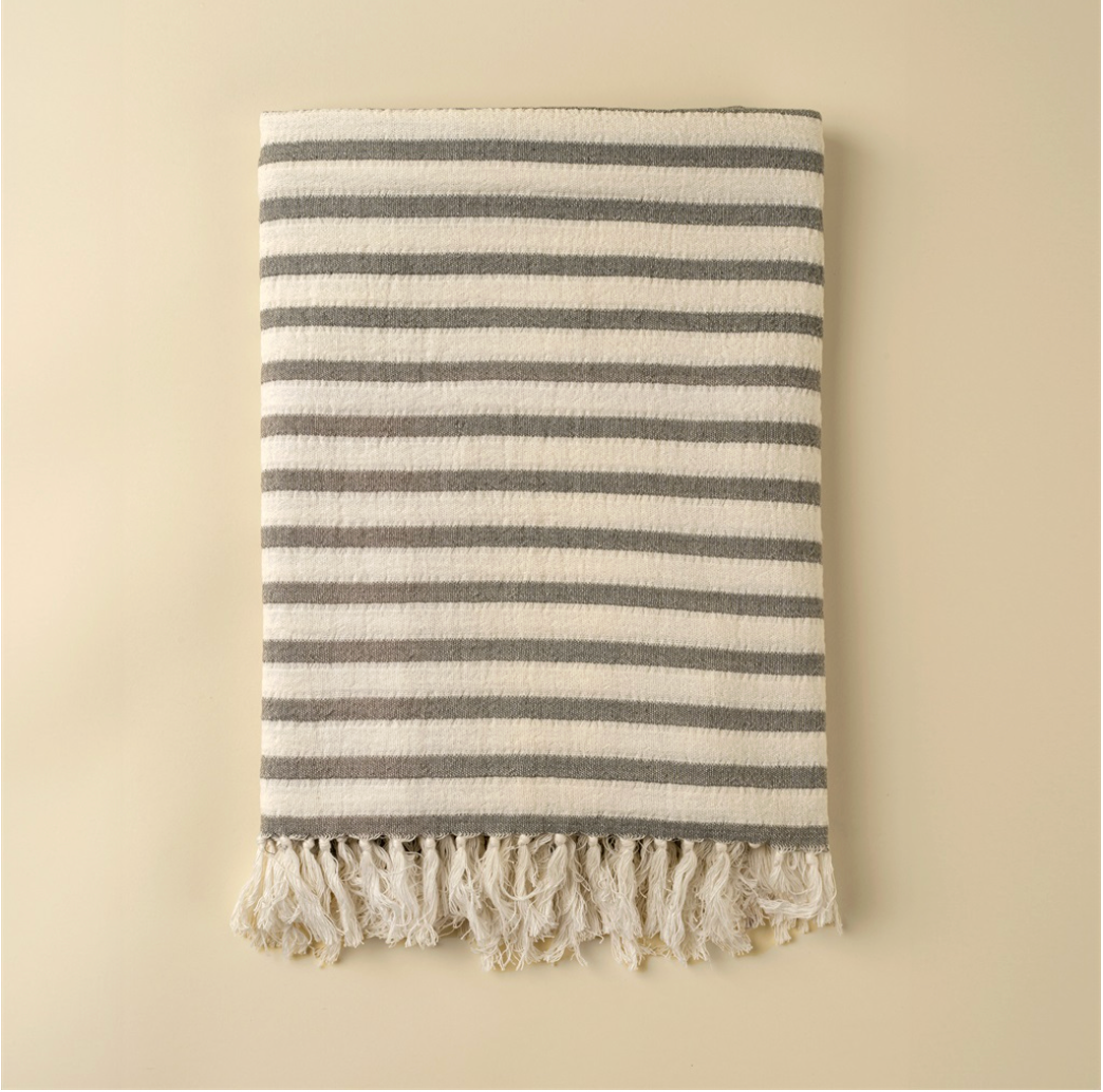 Slate Castaway Cotton Throw
