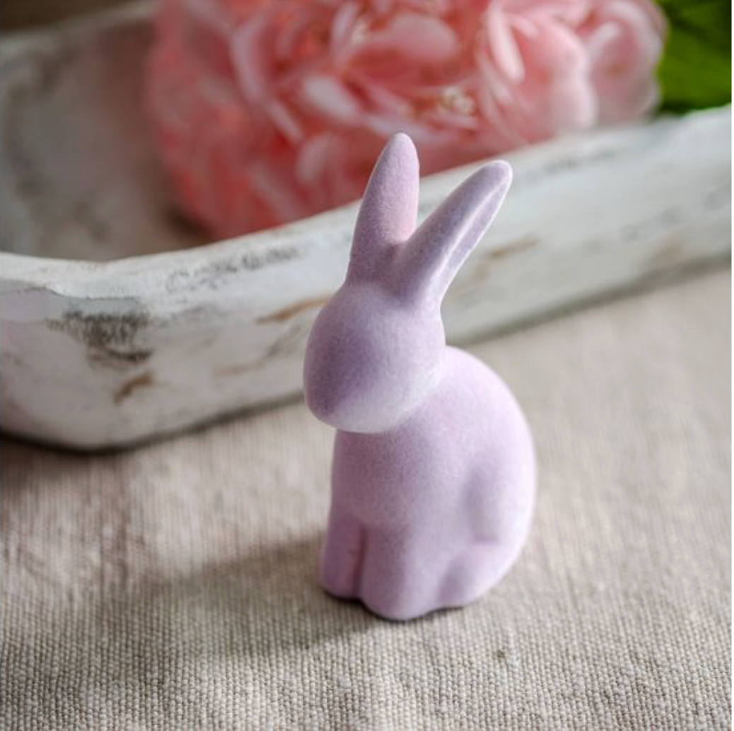 Small Flocked Bunny