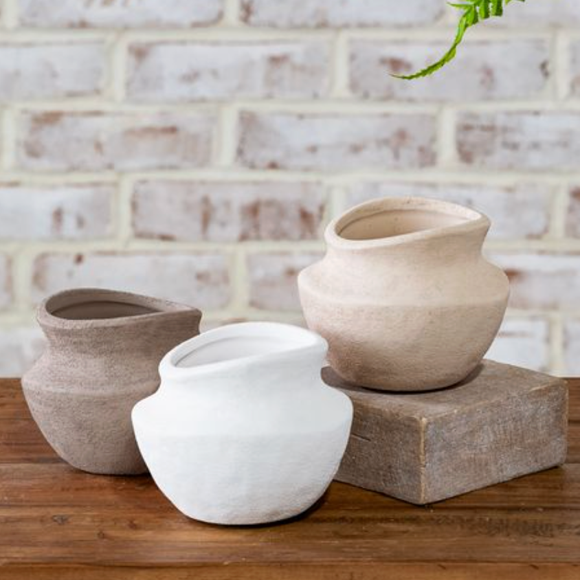 Wide Mouth Earth Vases