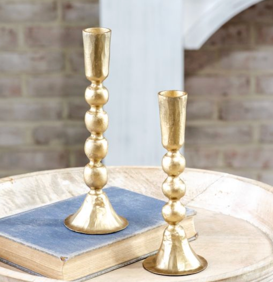 Gold Ball Candlestick Holder