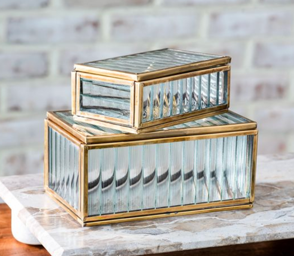Glass Brass Display Box
