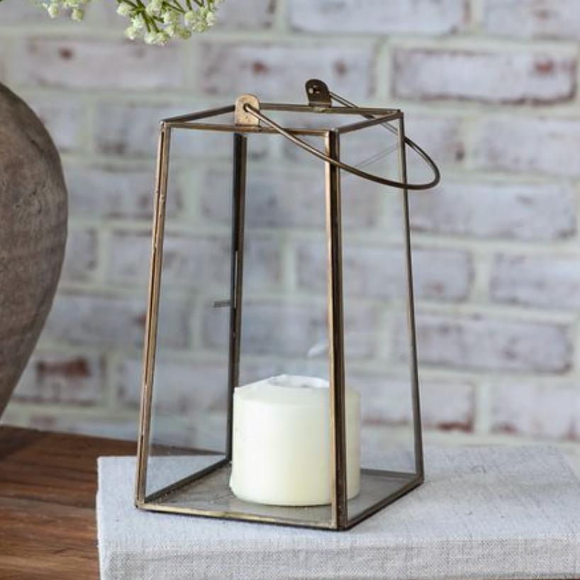 Glass and Iron Hanging Lantern