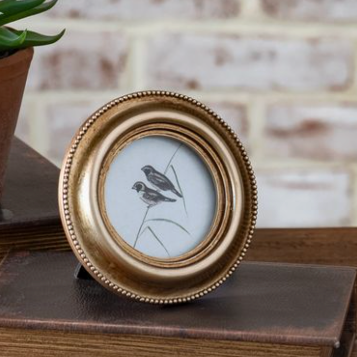 Round Gold Photo Frame