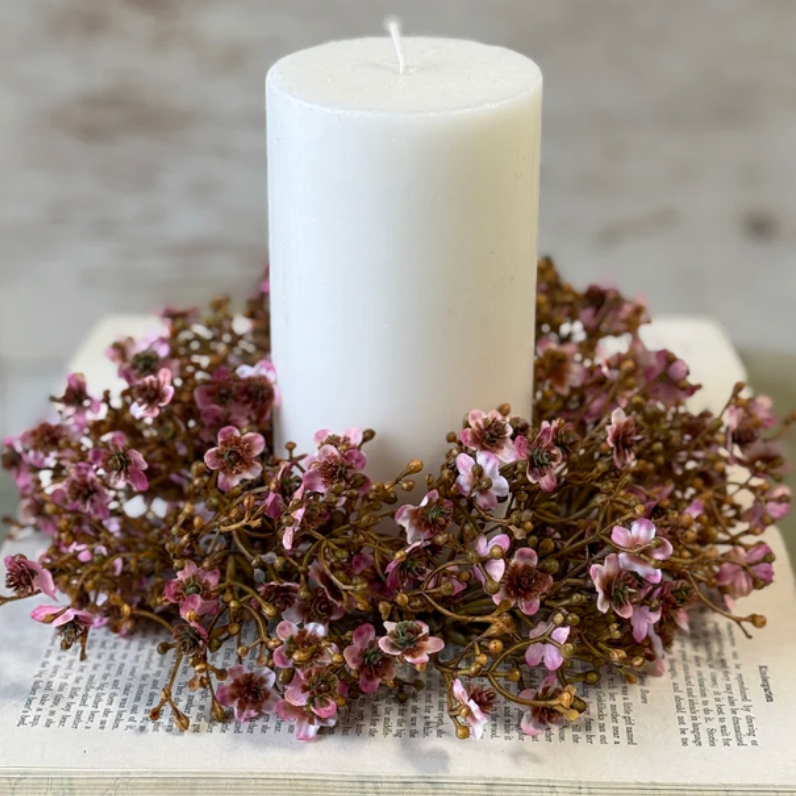 Pink Floral Candle Ring
