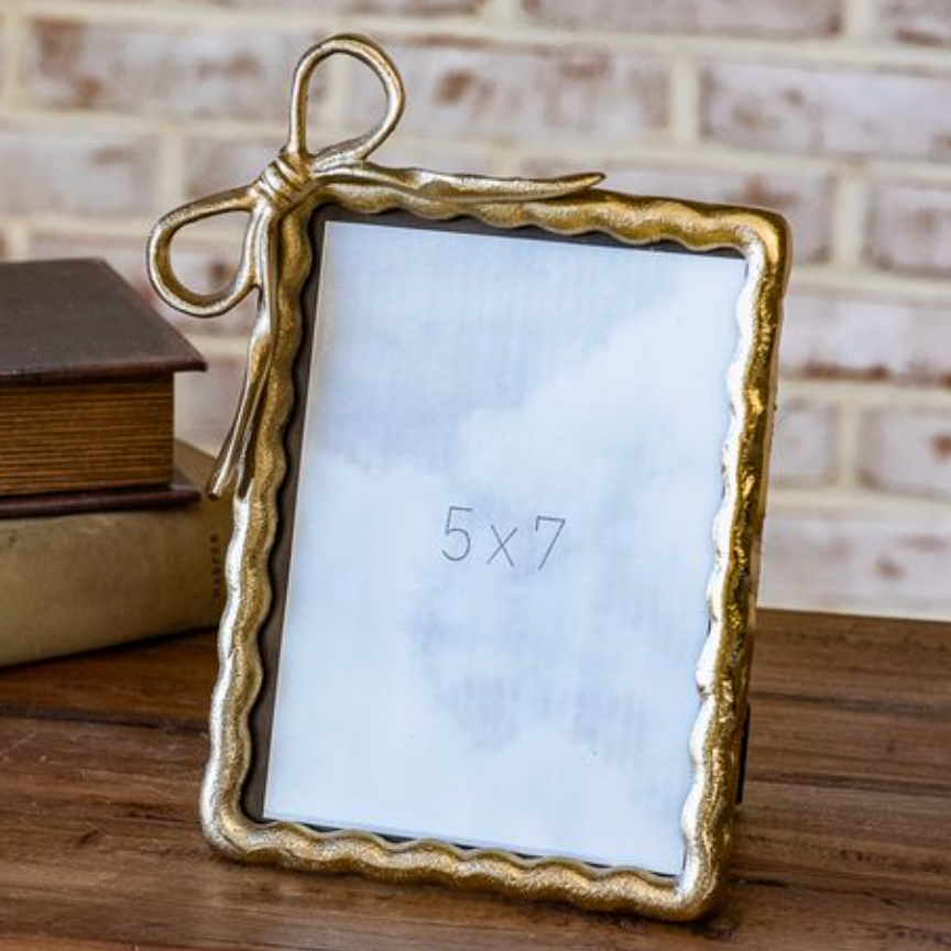 Gold Ribbon Photo Frame