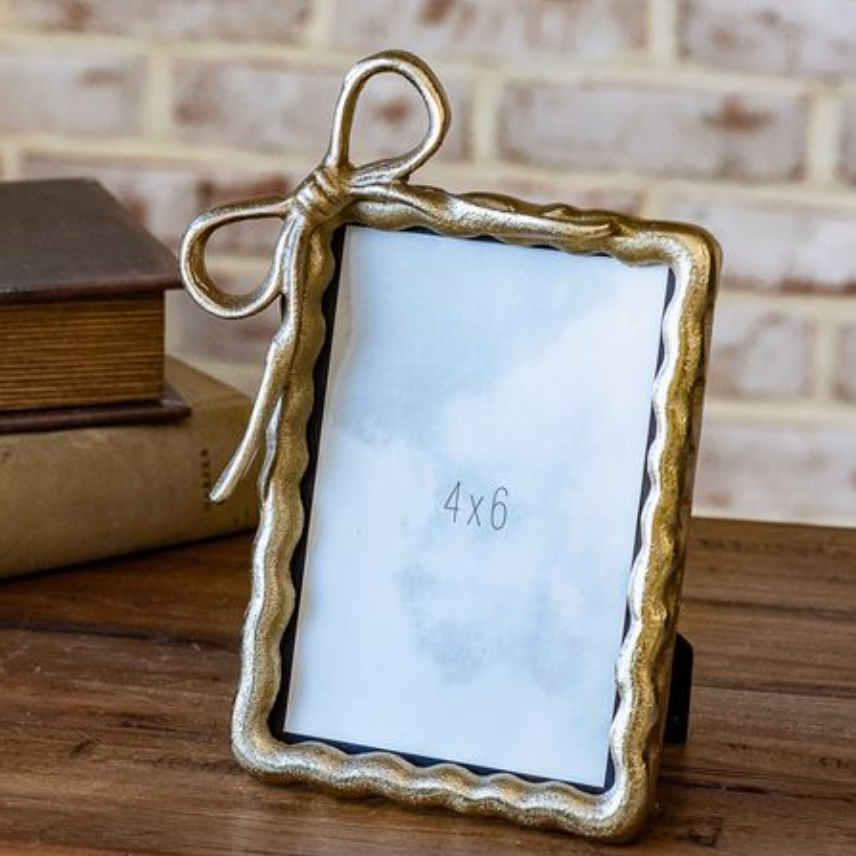 Gold Ribbon Photo Frame