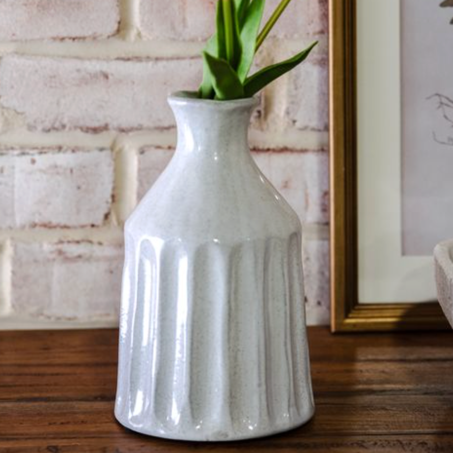 White Stripe Vase