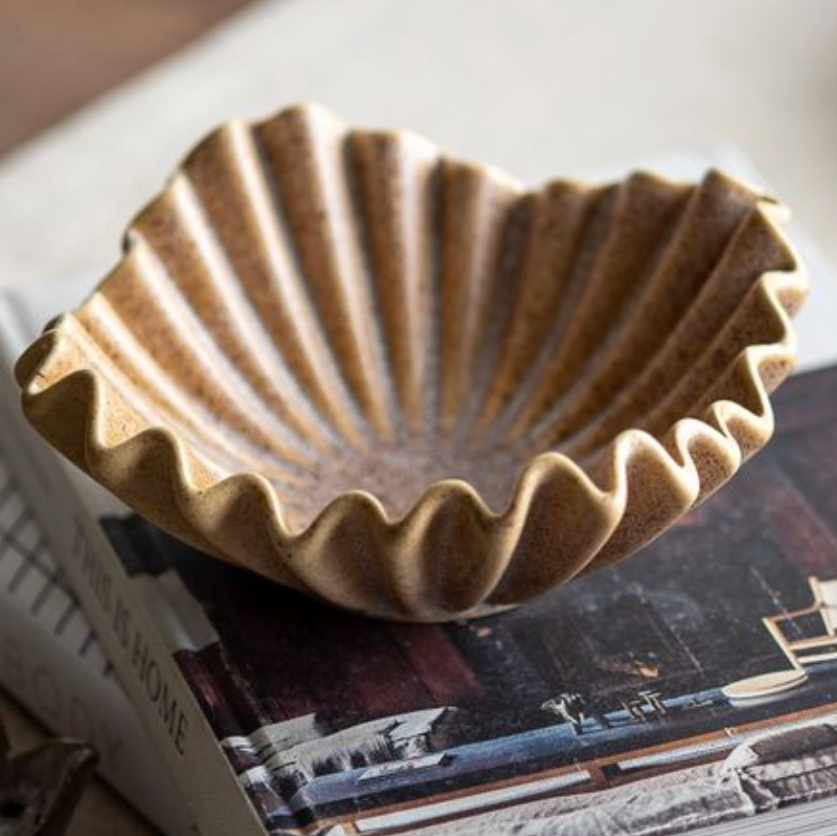 Beige Ruffle Dish