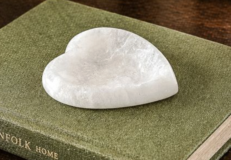 White Alabaster Heart Dish
