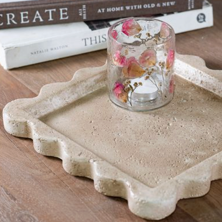 Cement Scallop Tray