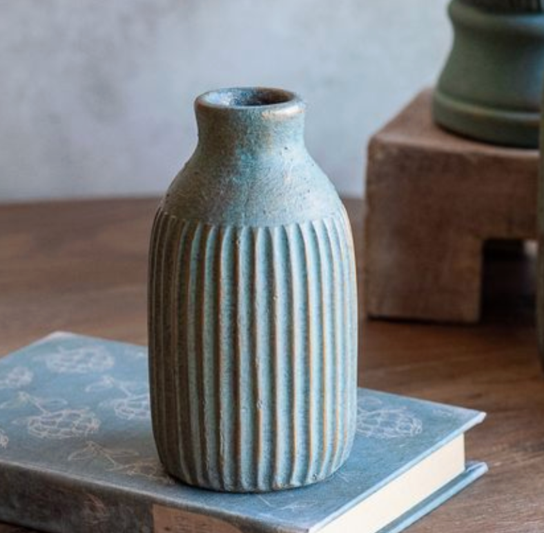 Green Cement Vase