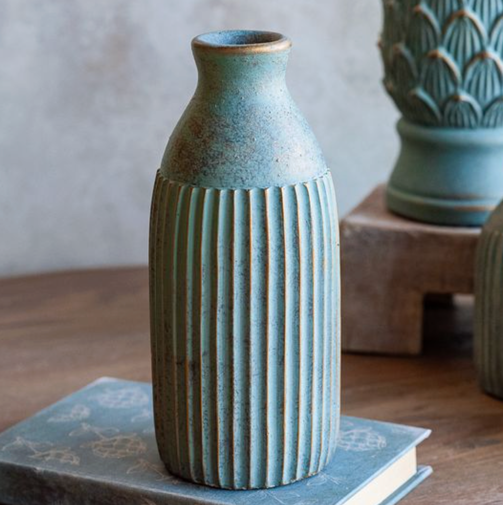 Green Cement Vase