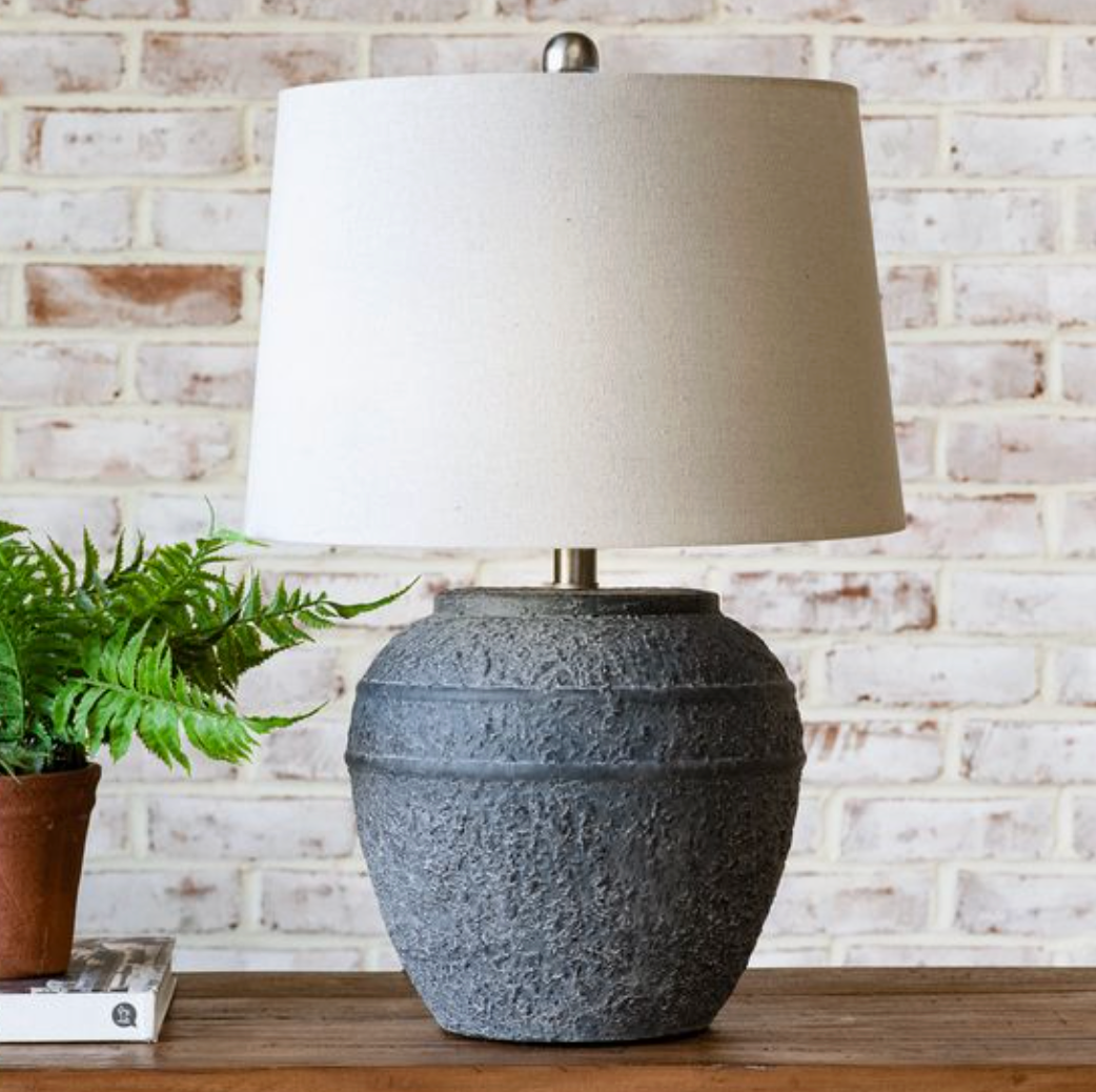Charcoal Ceramic Lamp - Pickup Only