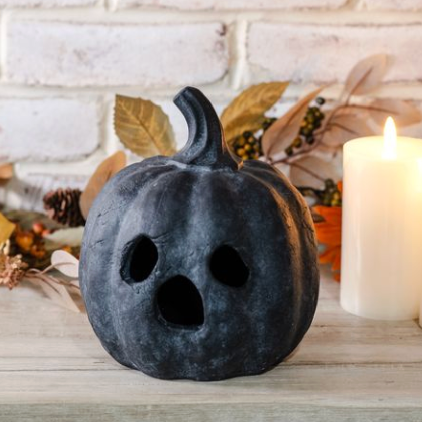 Terracotta Ghost Face Pumpkin