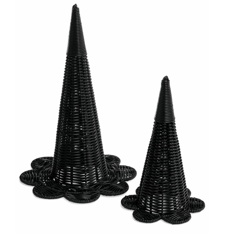 Black Rattan Witch Hat - Small