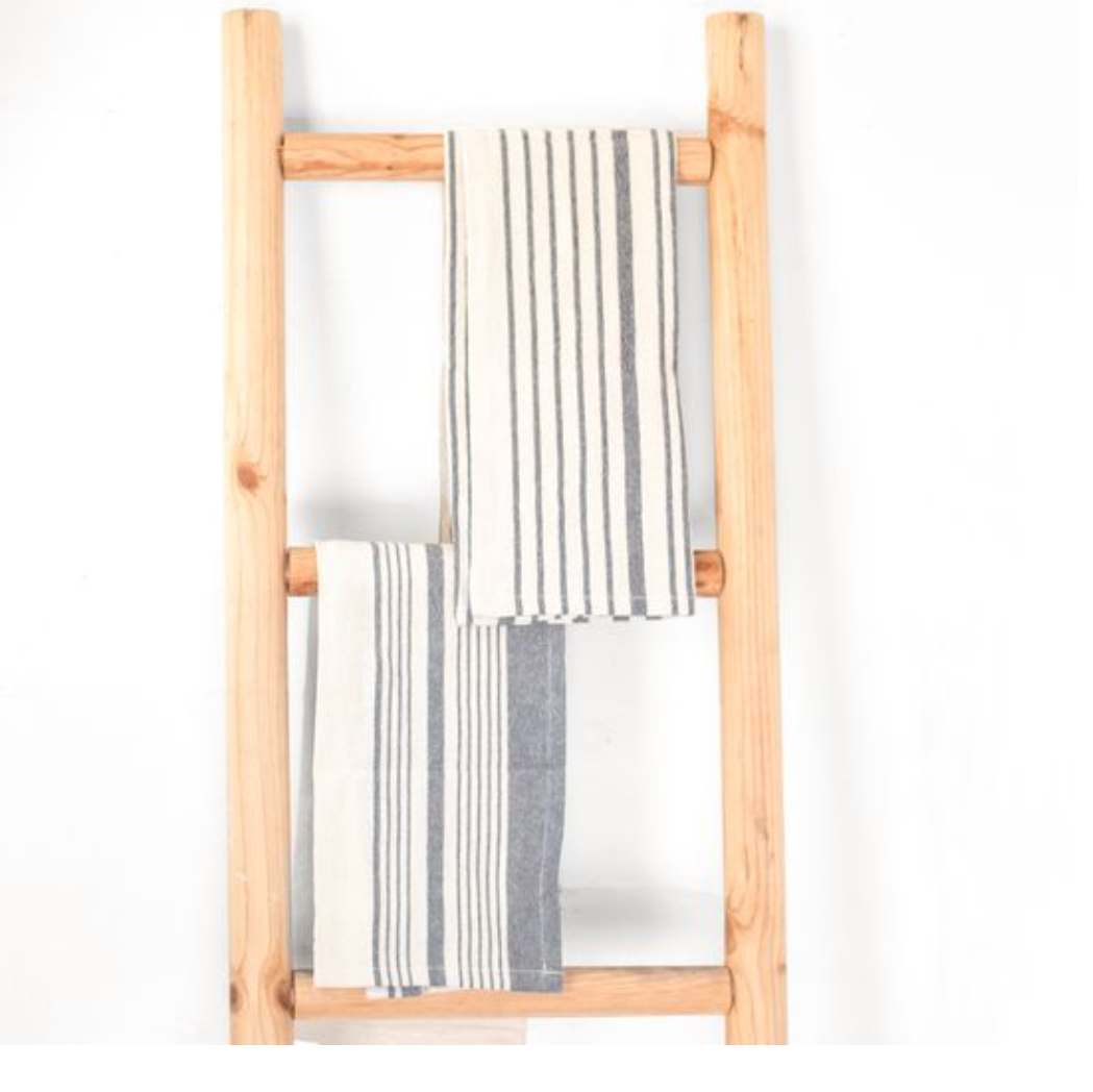 Cream and Grey Stripe Tea Towel