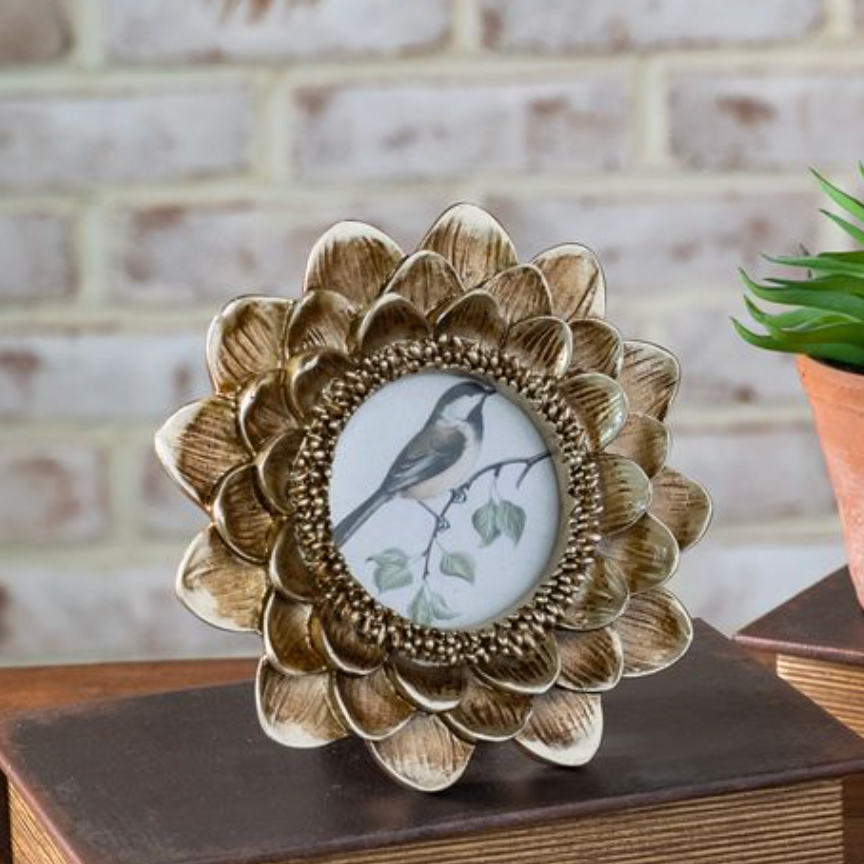 Gold Flower Edge Photo Frame