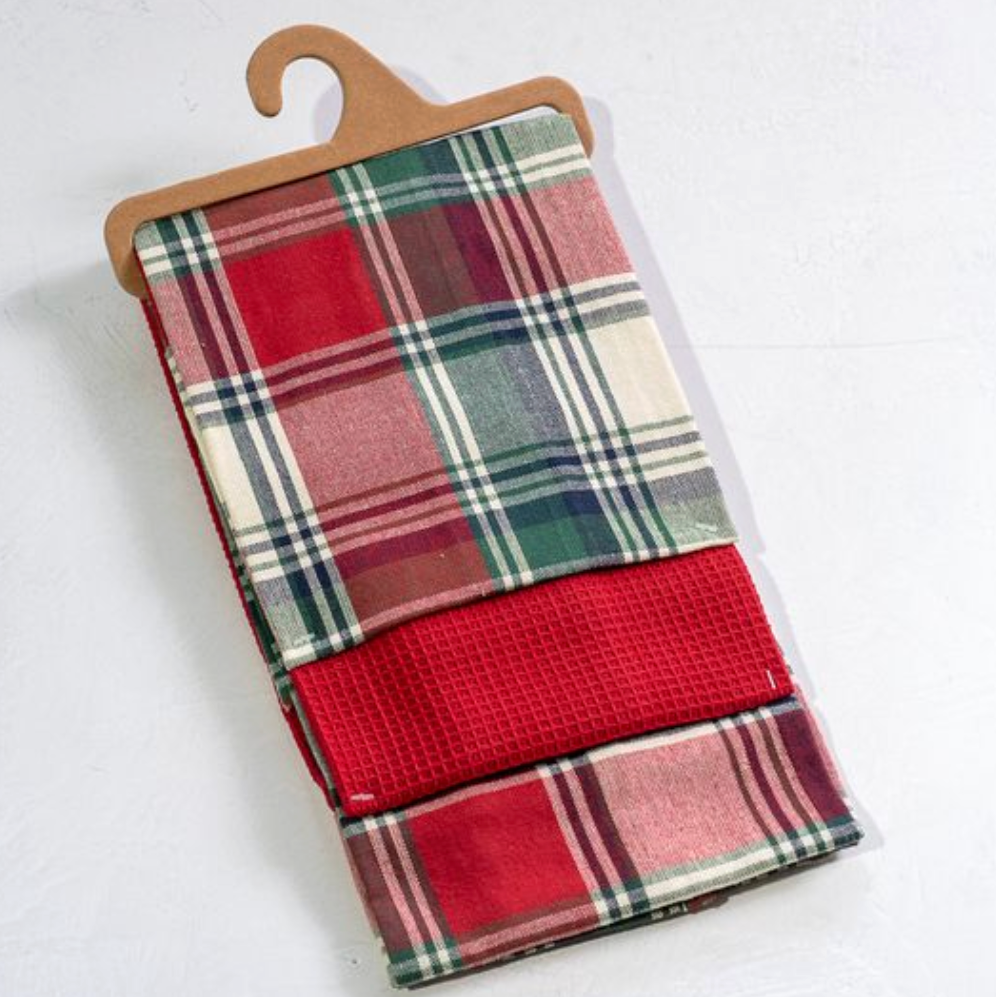 Plaid Tea Towel Set