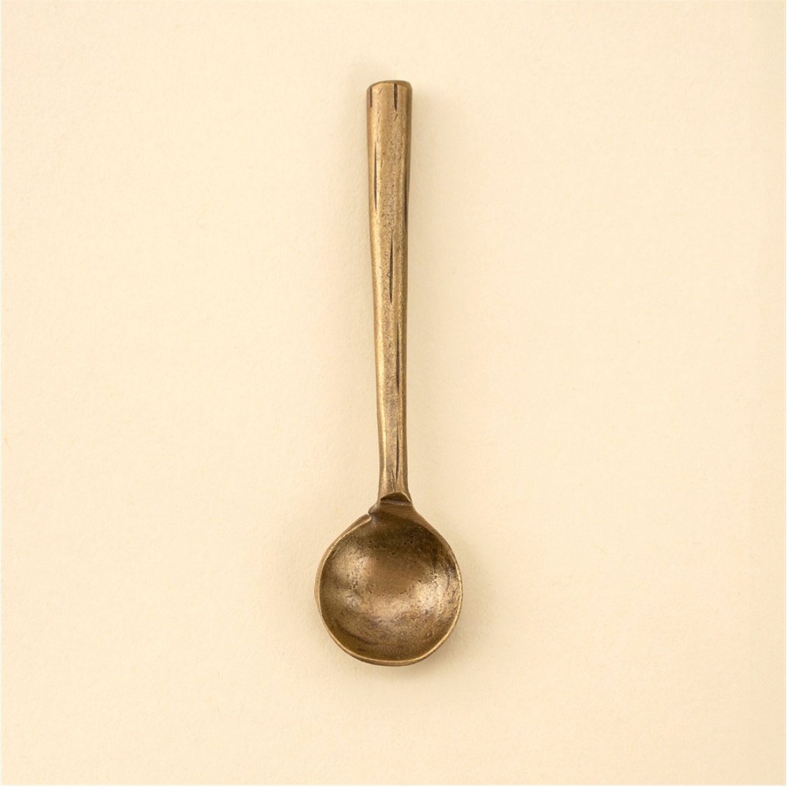 Aged Brass Salt Spoon