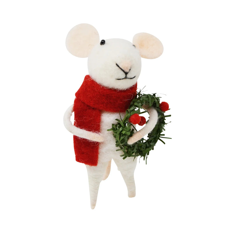 Mouse with Wreath Ornament