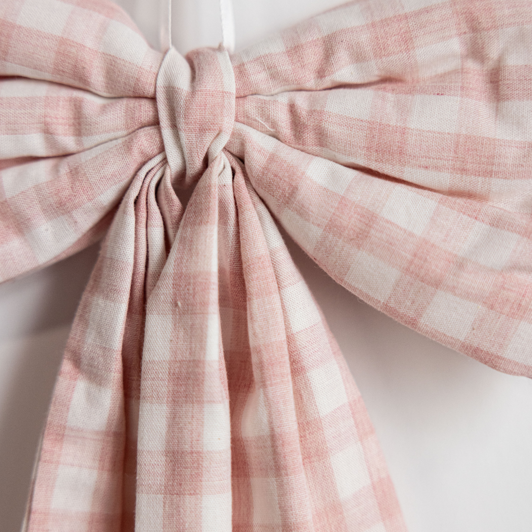 Pink Gingham Fabric Bows