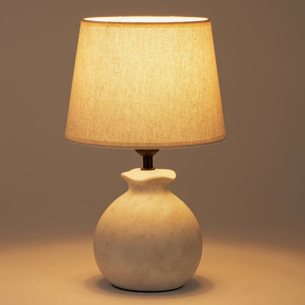 White Ceramic Round Mini Lamp