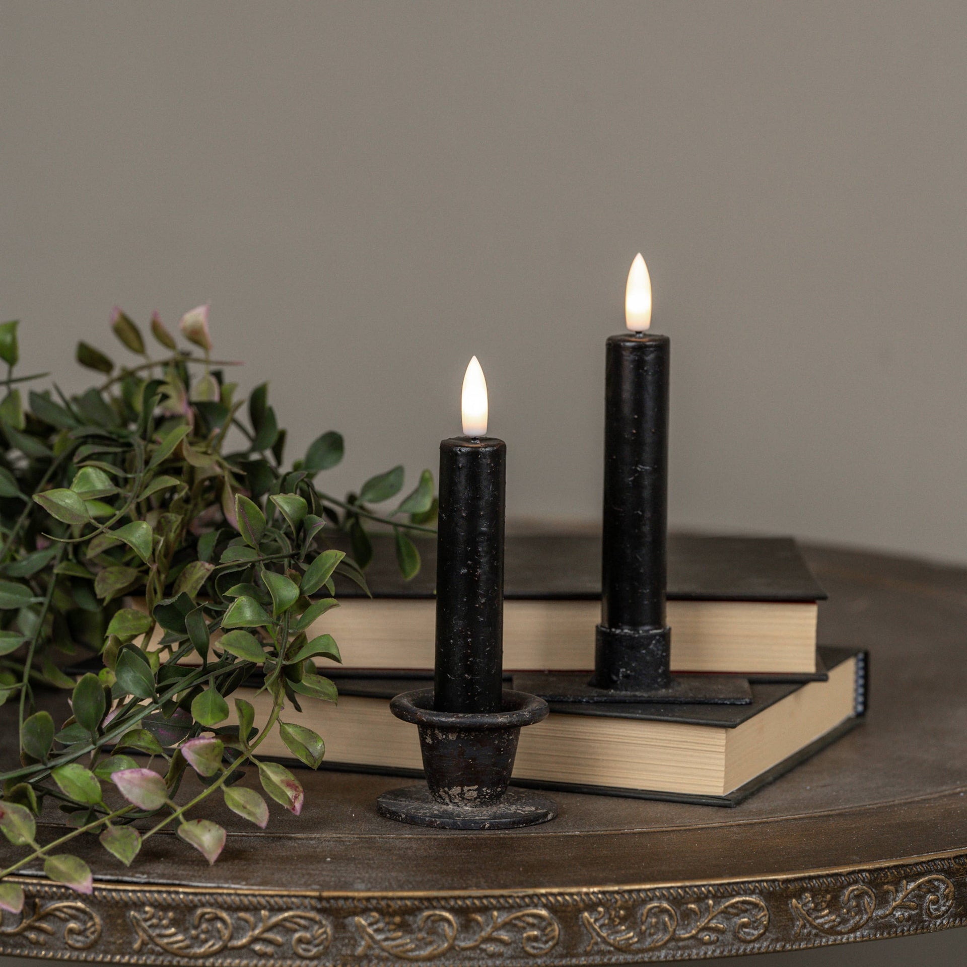 Black LED Taper Candle