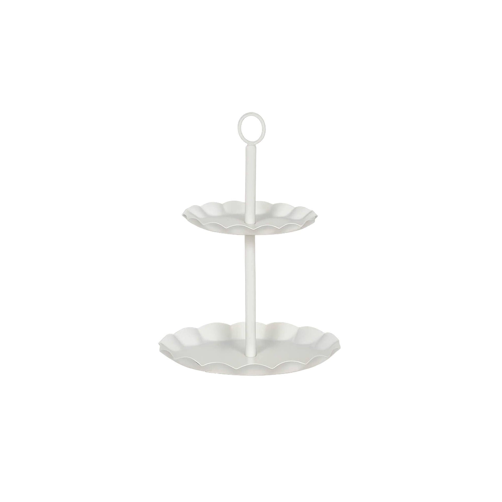 White Metal Tiered Tray