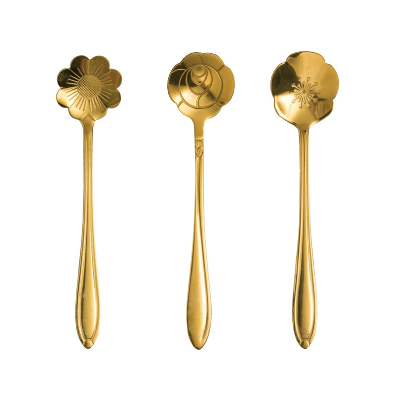 Gold Floral Tea Spoons