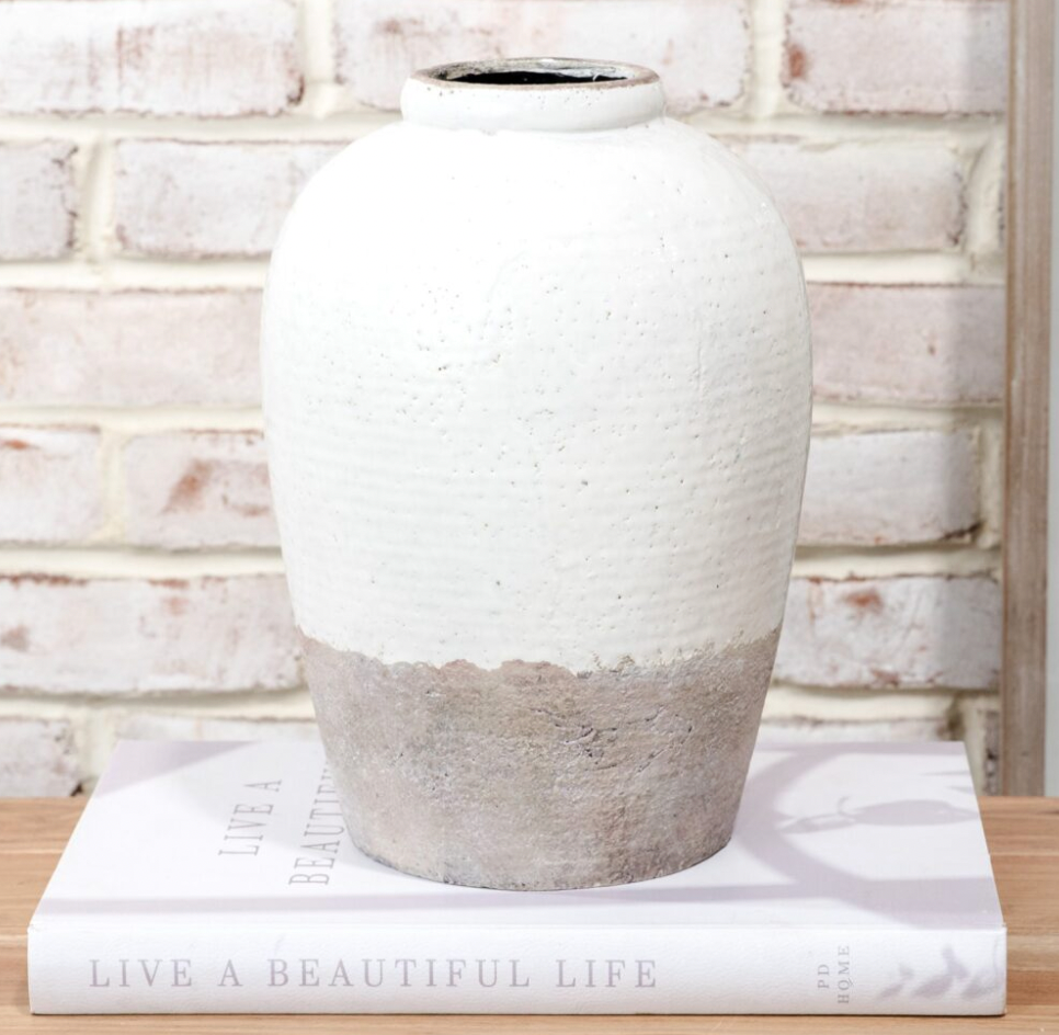 Ceramic French White Vase